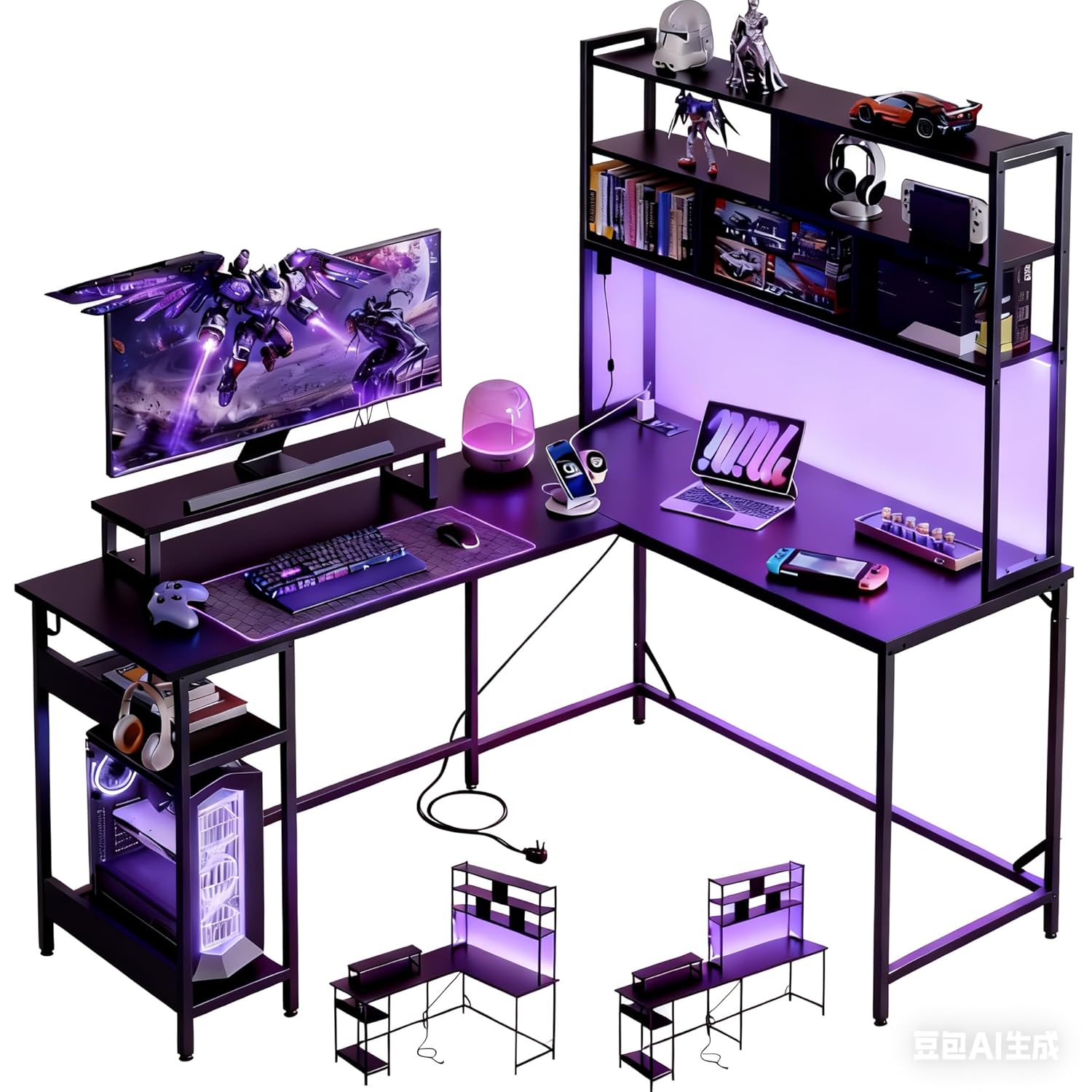 Gaming Desk With Hutch - L Shaped Gaming Desk with Hutch,