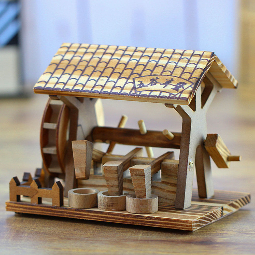 Office Furniture Brand - Handmade Wooden Waterwheel Decor Small Size