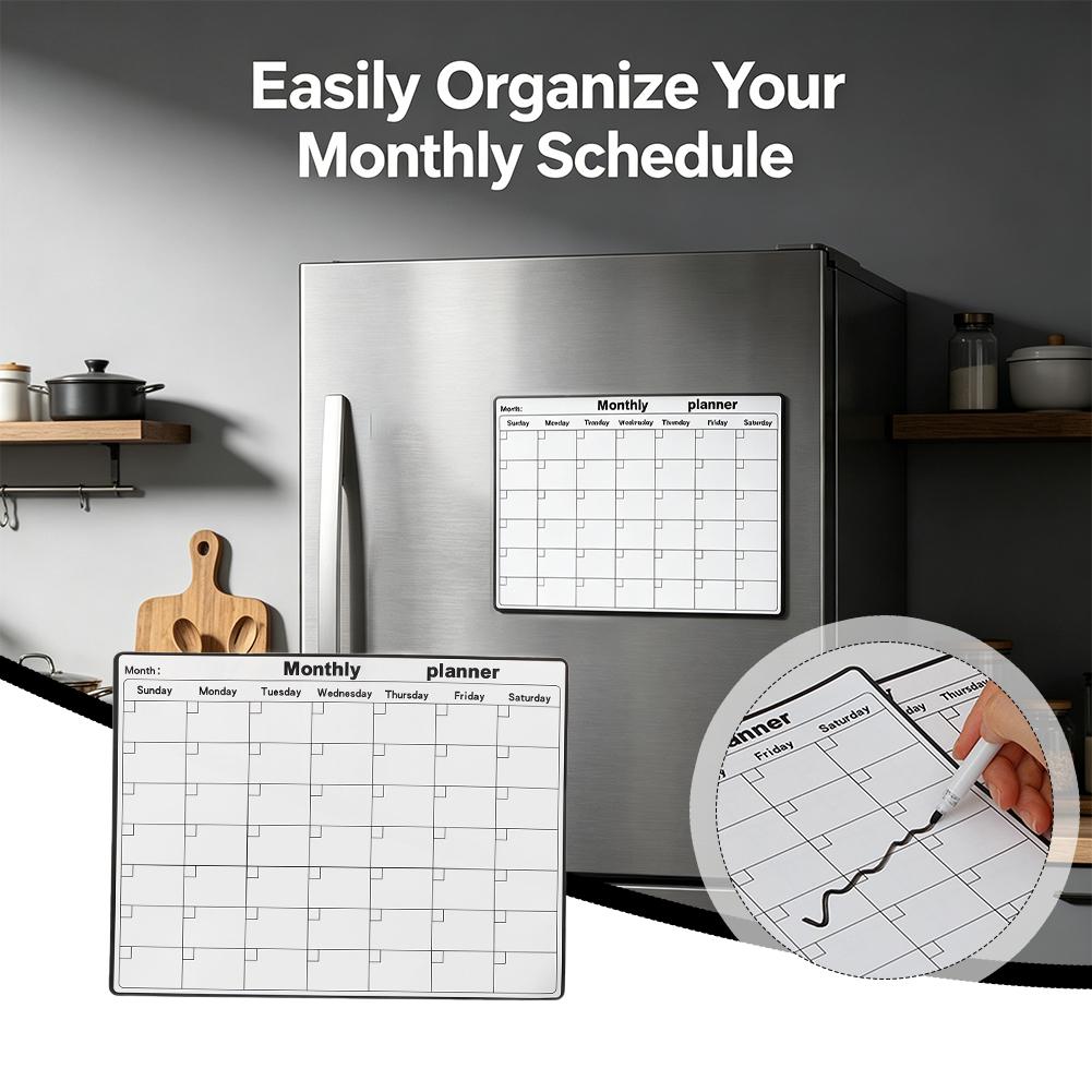 Magnetic Whiteboard Calendar - Magnetic Refrigerator Dry Erase Calendar Monthly