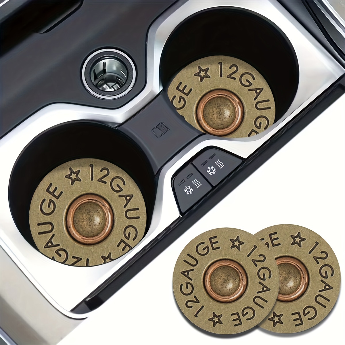 Office Furniture Brand - 2-Pack Bullet-Shaped Design Car Cup Mats,