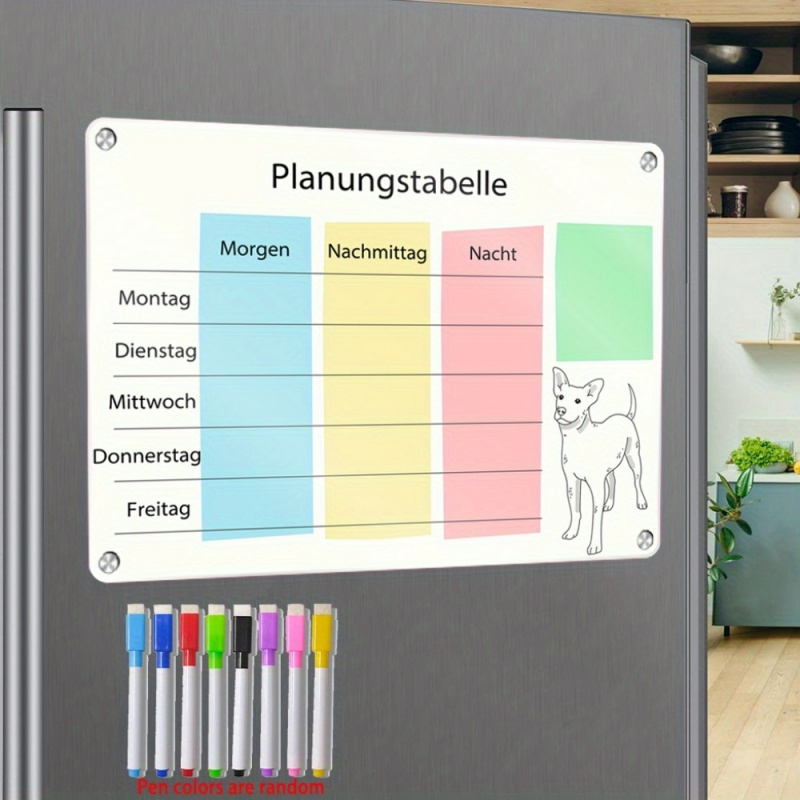 Magnetic Whiteboard Calendar - A3 German Magnetic Planner Fridge Calendar