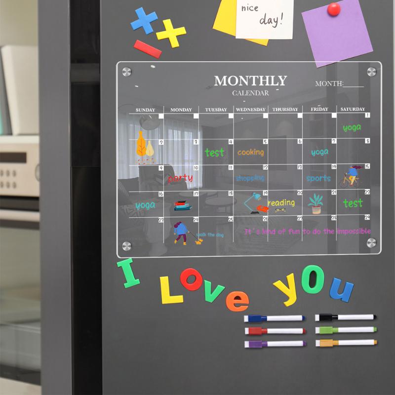 Magnetic Whiteboard Calendar - [k]Dry Erase Board Acrylic Magnetic Erase