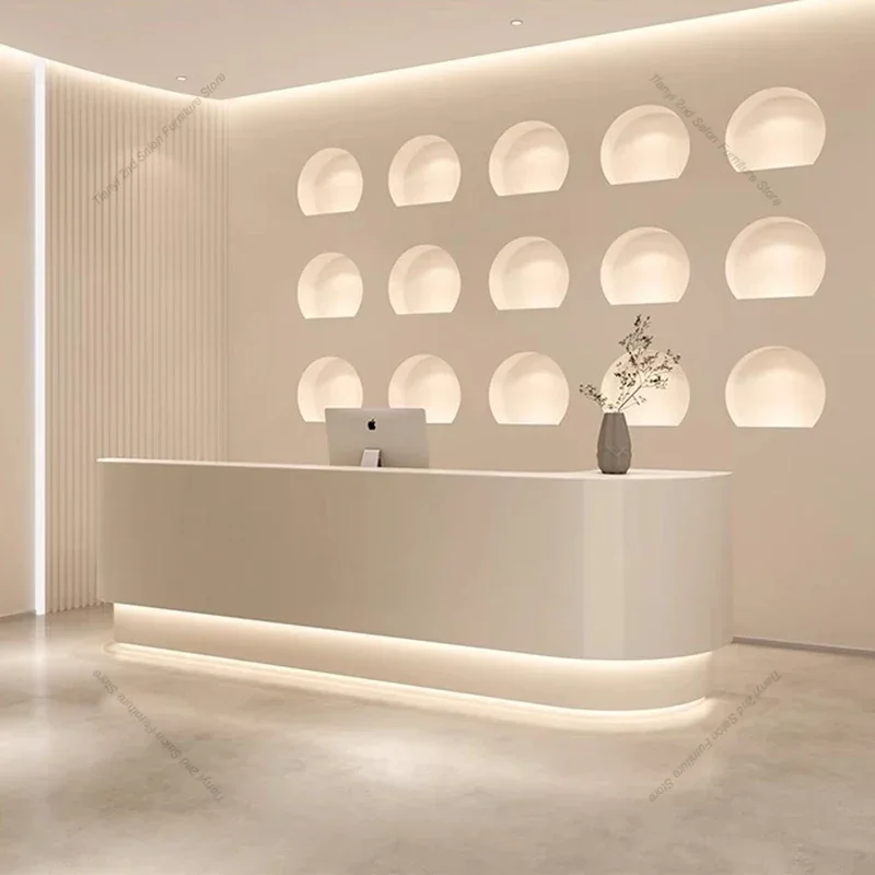 Office Furniture Center - Cream Style Nordic Reception Desks Originality