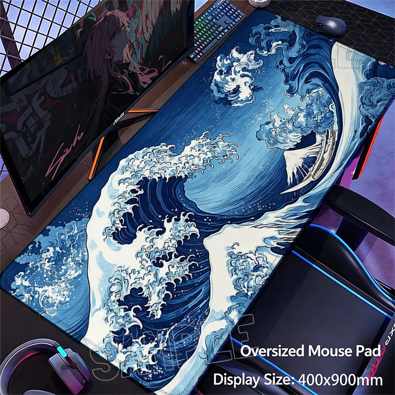 Office Furniture Brand - Japanese Waves Design Mouse Pad Desk