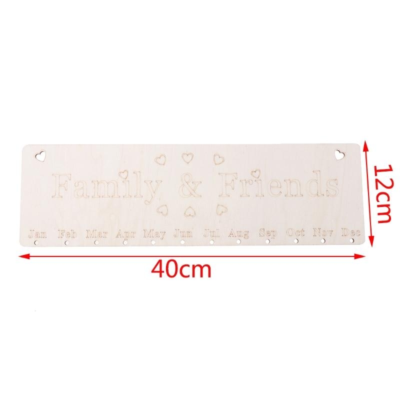 Wooden Calendar Birthday Remin - Magnetic Whiteboard Calendar ulasan dan harga