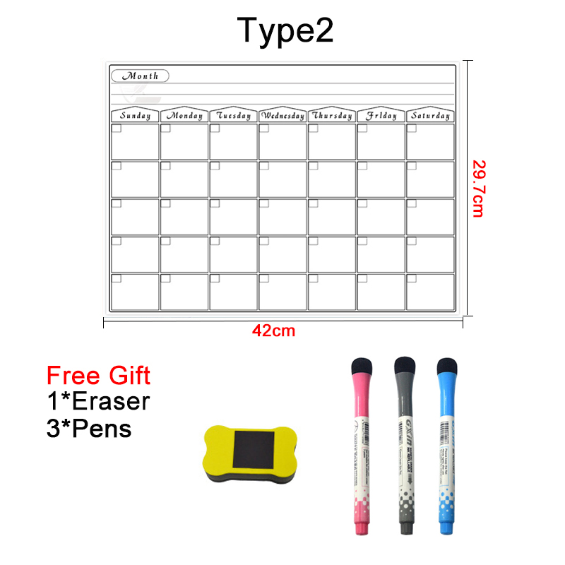 A3 Dry Erase Magnetic Monthly  - Magnetic Whiteboard Calendar ulasan dan harga