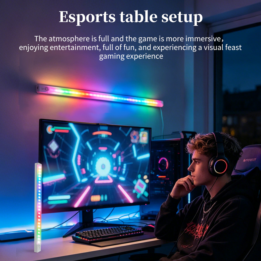 Rechargeable RGB LED Desk Ligh - Gaming Desk With Hutch ulasan dan harga
