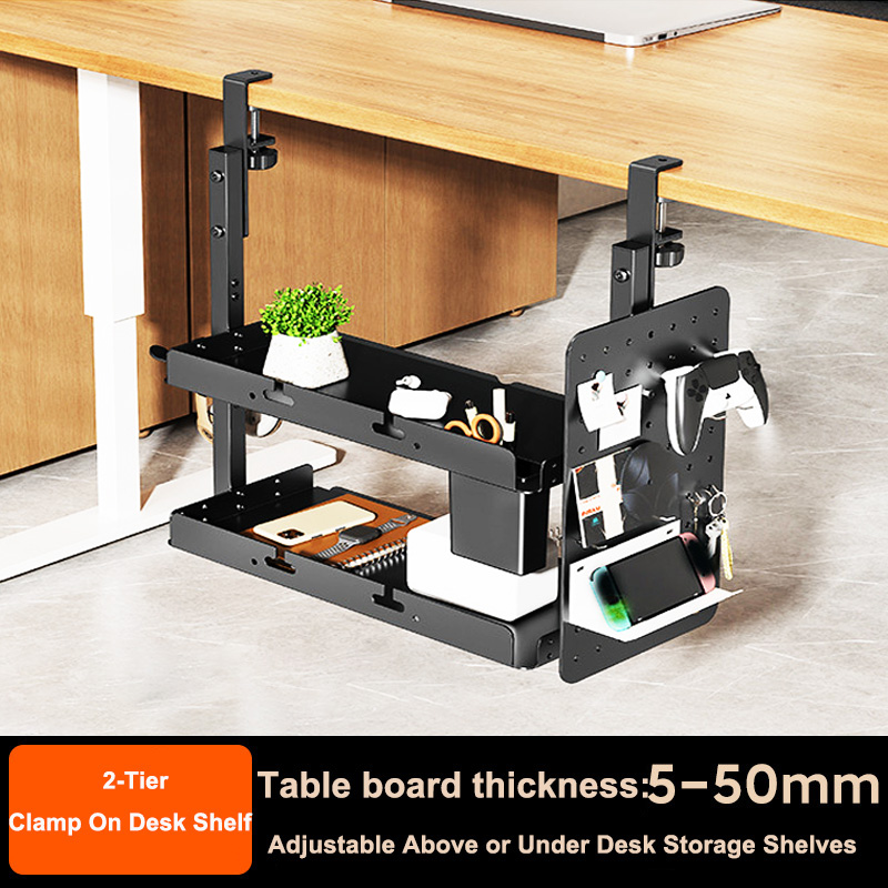Clamp-on 14 inch Above Below D - Gaming Desk With Hutch ulasan dan harga