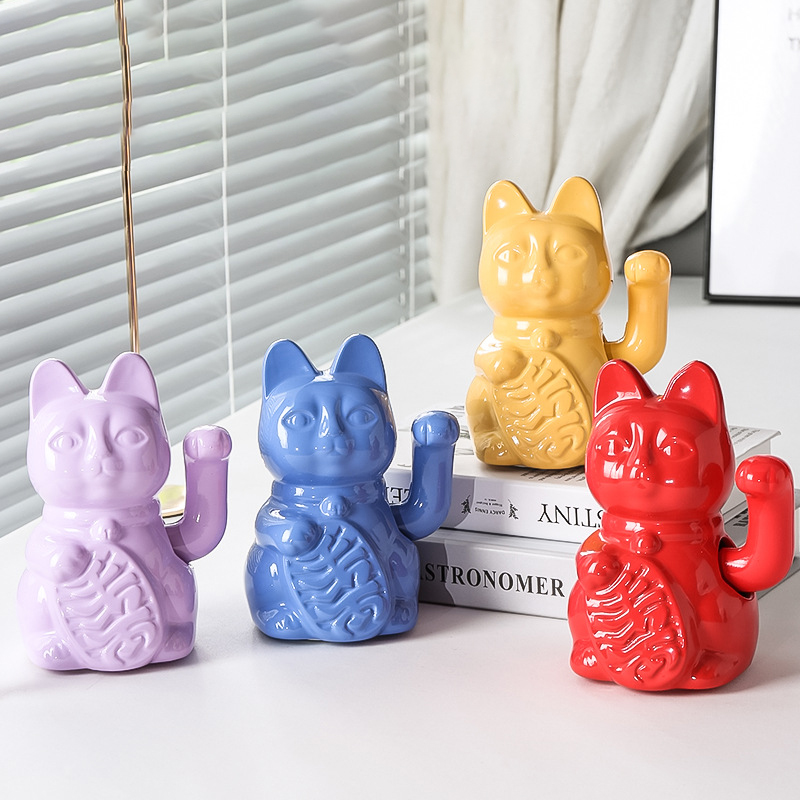 Ceramic Wealth Attracting Cat  - Work Office Furniture ulasan dan harga