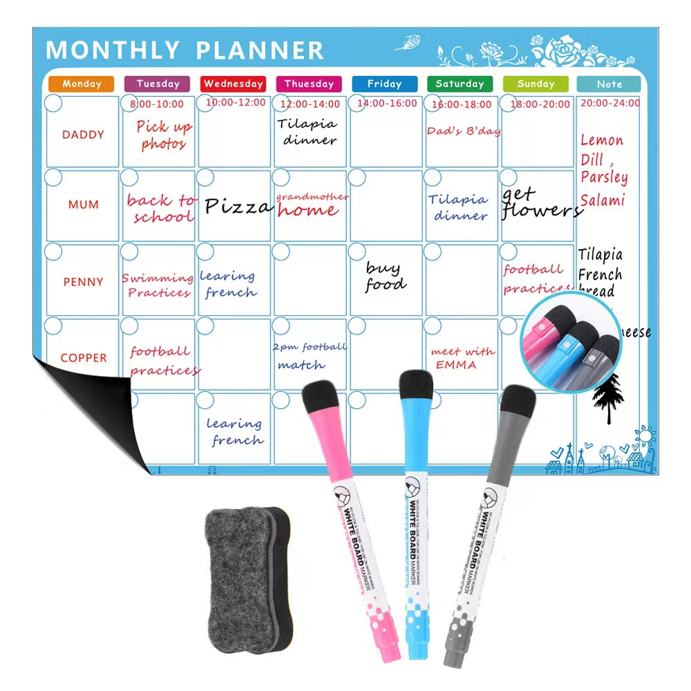 1 Set Magnetic Refrigerator Dr - Magnetic Whiteboard Calendar ulasan dan harga