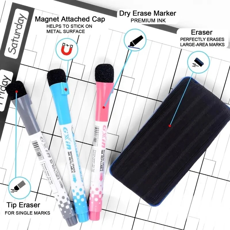 1 Set Magnetic Refrigerator Dr - Magnetic Whiteboard Calendar ulasan dan harga