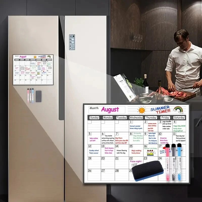 1 Set Magnetic Refrigerator Dr - Magnetic Whiteboard Calendar ulasan dan harga