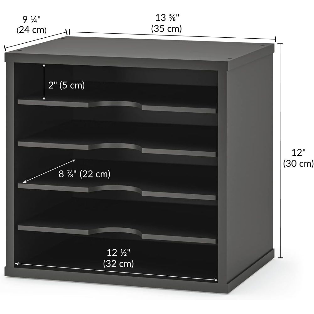 5-Tier Wooden Mail Sorter, Off - Tray Sorter Stacking ulasan dan harga