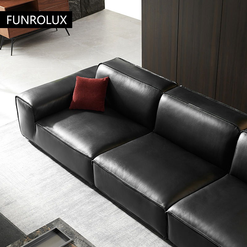 Big Black Cow Leather Sofa Off - Office Furniture First ulasan dan harga