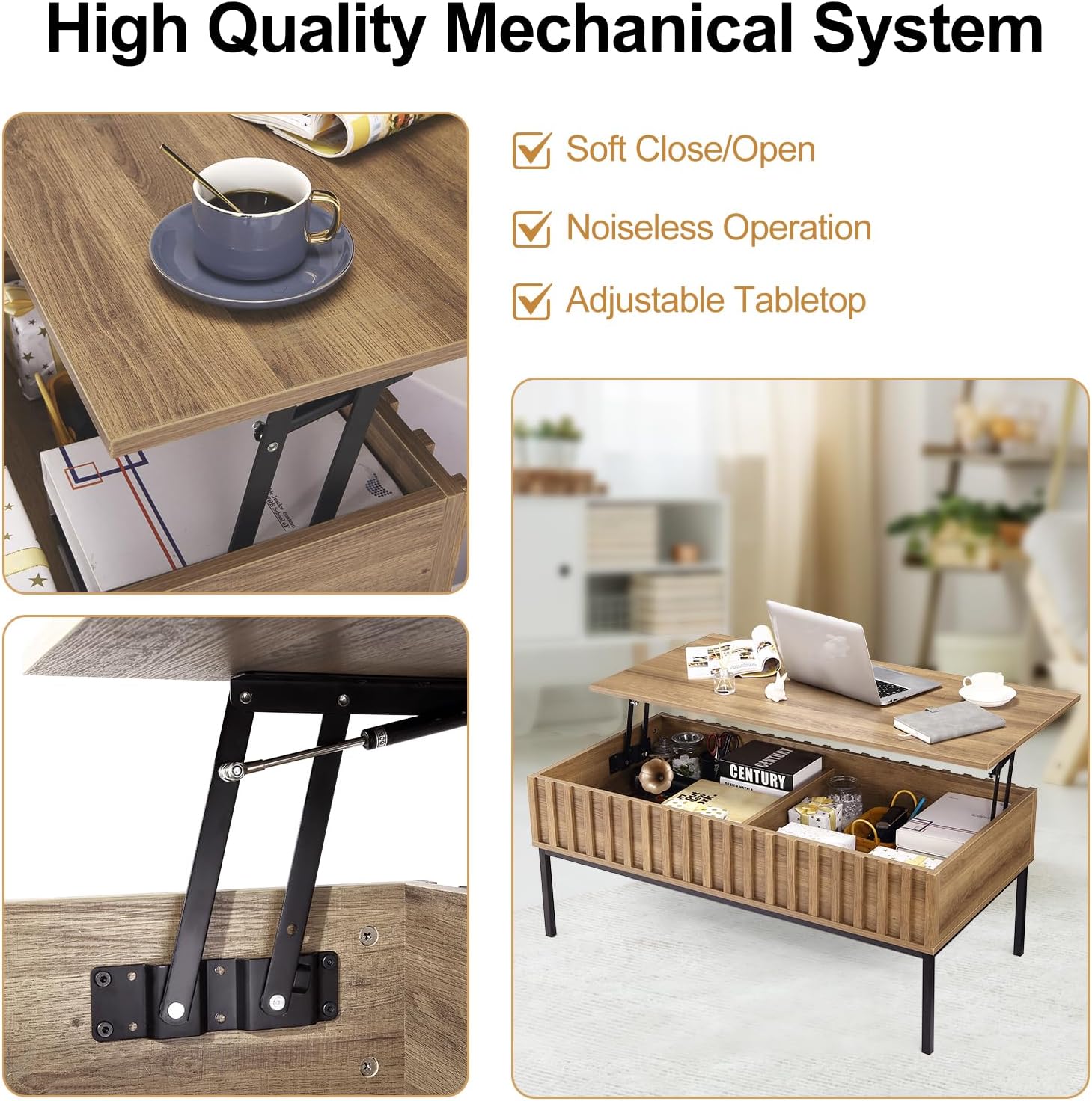 Wood Lift Top Coffee Table Wit - Office Furniture Center ulasan dan harga