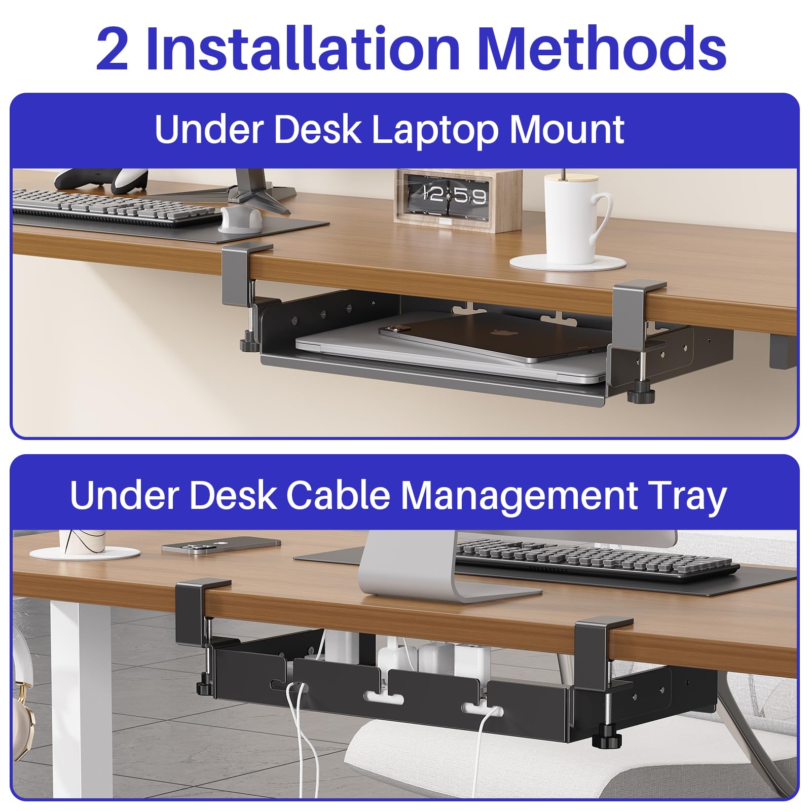 No Drill Under Desk Laptop Mou - Gaming Desk With Hutch ulasan dan harga