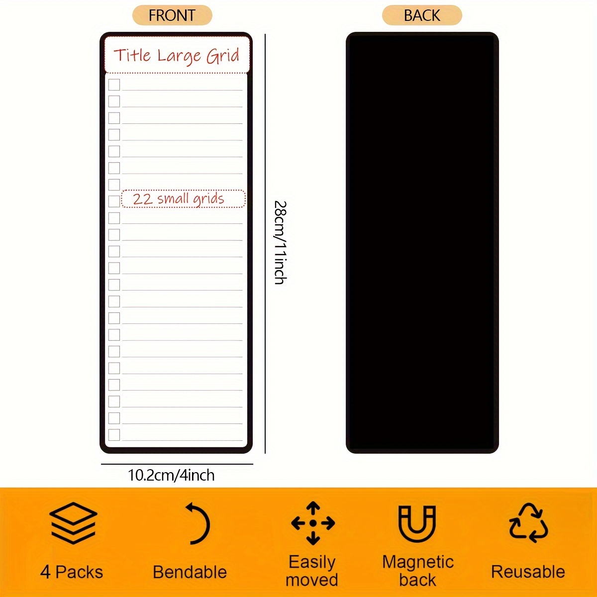 4pcs Magnetic Dry Erase List B - Magnetic Whiteboard Calendar ulasan dan harga