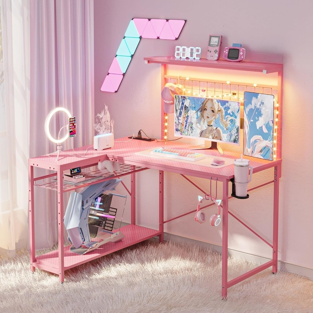 42 L Gaming Desk,Computer Desk - Gaming Desk With Hutch ulasan dan harga