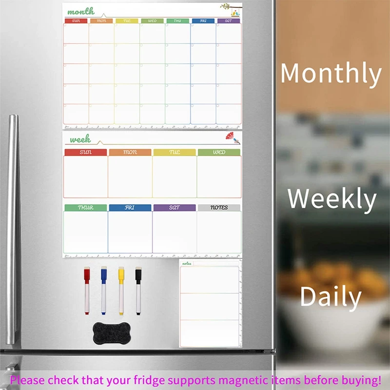 Daily Week Month Plan Magnetic - Magnetic Whiteboard Calendar ulasan dan harga