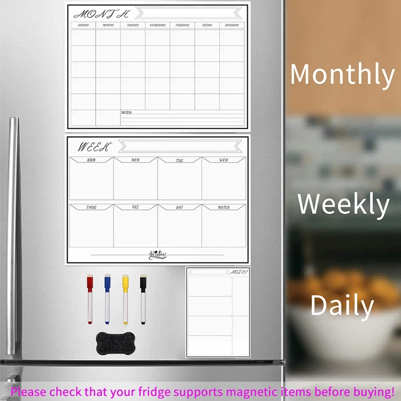 Daily Week Month Plan Magnetic - Magnetic Whiteboard Calendar ulasan dan harga