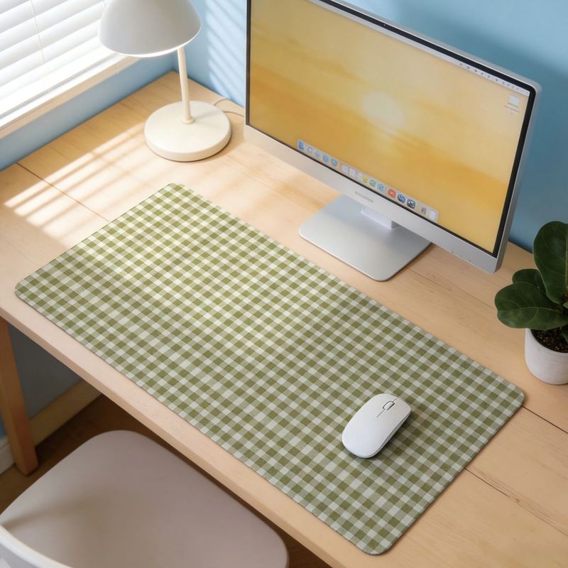 Olive Green Check Design Mouse - Office Furniture Brand ulasan dan harga