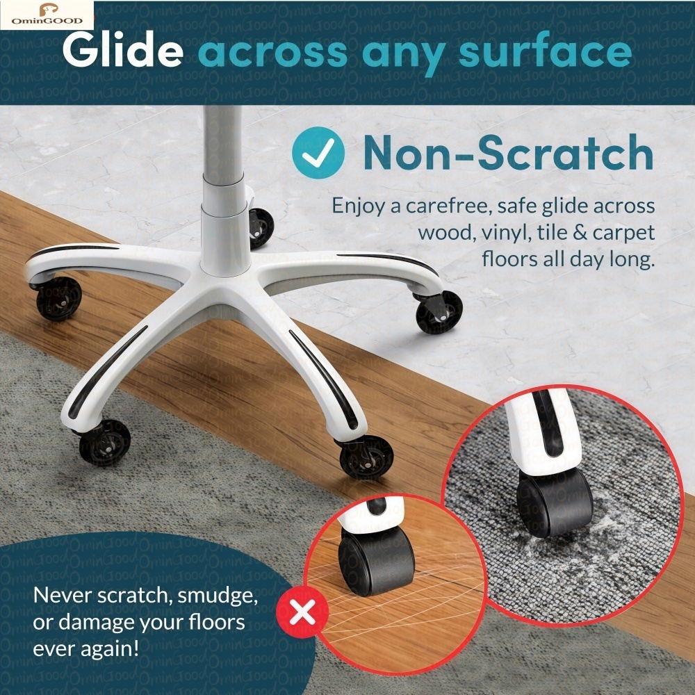 5PCS 3 Inch Silent Swivel Rubb - Gaming Desk With Hutch ulasan dan harga